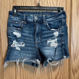 American Eagle Outfitters Ripped Blue Jean Shorts.